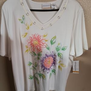 Alfred Dunner Short Sleeve Size 3X Pullover Top